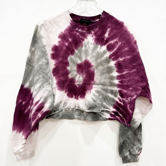 Spirit Jersey Long Sleeve Cropped Sweatshirt Tie-Dye Barry’s Bootcamp SF Medium - Picture 1 of 7